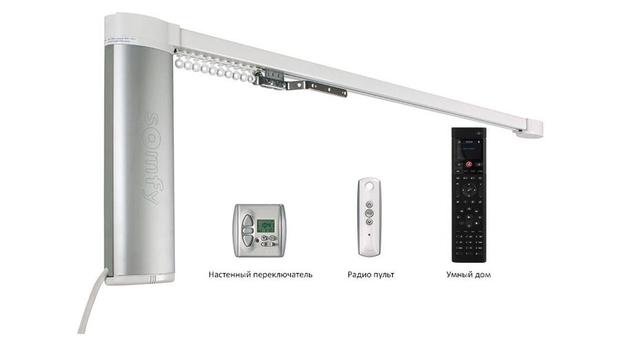Моторизованный карниз для штор Somfy GLYDEA 60E DCT (штора до 12м)