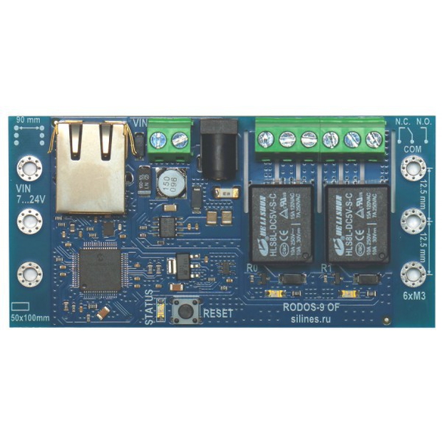 Ethernet реле на DIN рейку RODOS-9 Open Frame