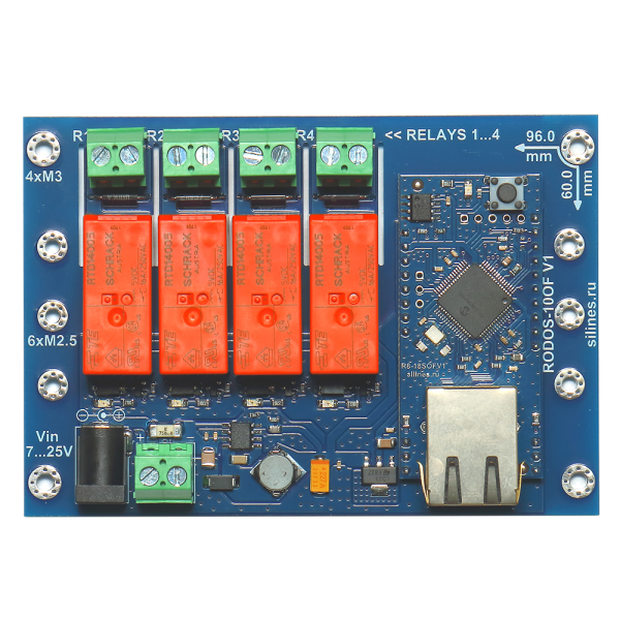 Ethernet реле на DIN рейку RODOS-10 Open Frame